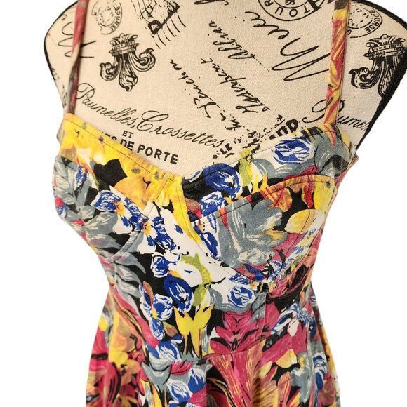Y2K MINKPINK Women's Floral Sundress Size L Boho Summer Dress Spaghetti Straps - Picture 3 of 14